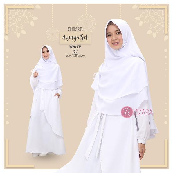 Gamis Zizara Azmya Set White – baju muslim wanita baju 
